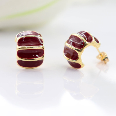 Aretes Ancora en covergold Rodinado