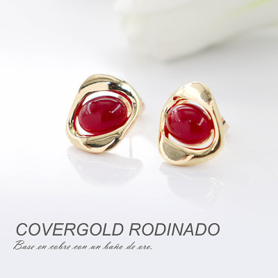 Aretes Ancora en covergold Rodinado