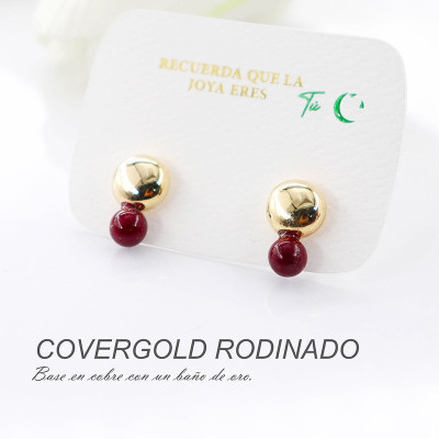Aretes Ancora en covergold Rodinado