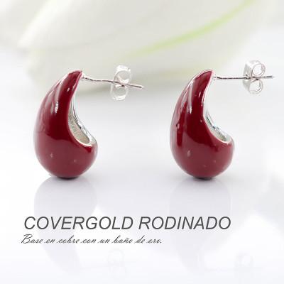 Aretes Ancora en covergold Rodinado