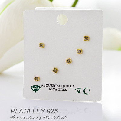 Set x 3 aretes en Plata ley 925