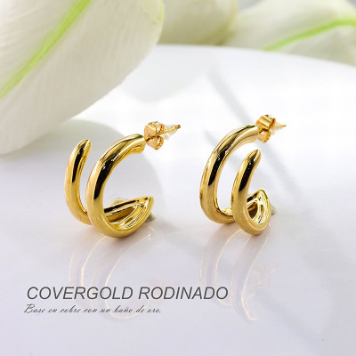 Aretes en covergold rodinado
