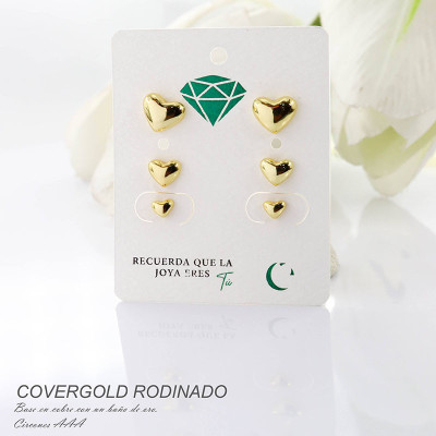 Set de aretes en covergold rodinado