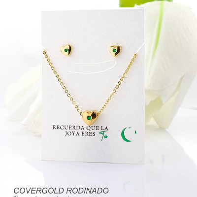 Set de aretes en covergold rodinado