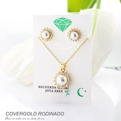 Set de aretes en covergold rodinado