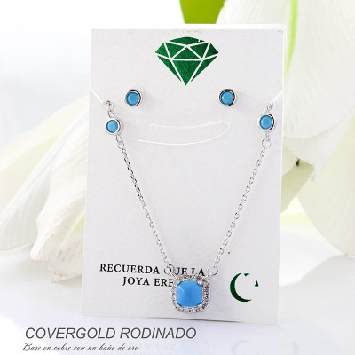 Set de aretes en covergold rodinado
