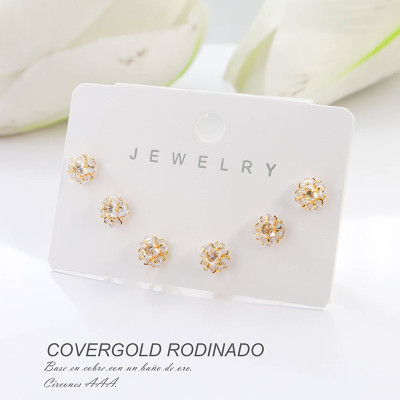 Set de aretes en covergold rodinado