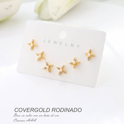 Set de aretes en covergold rodinado