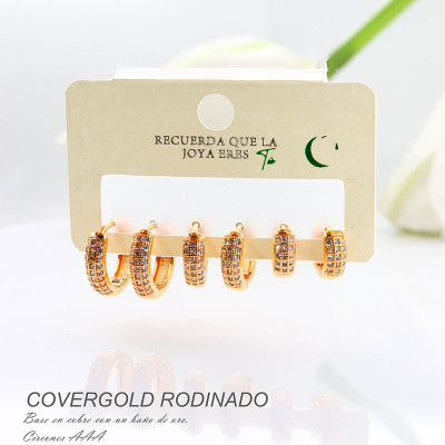 Set de candongas en covergold rodinado