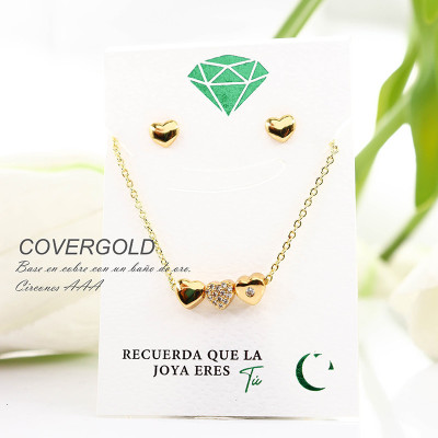 Set de aretes en covergold rodinado