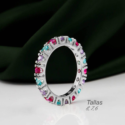 Anillo en plata ley 925 con baño en Rodio