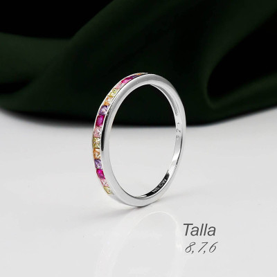 Anillo en plata ley 925 con baño en Rodio