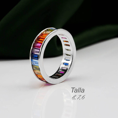 Anillo en plata ley 925 con baño en Rodio