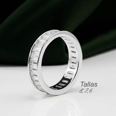 Anillo en plata ley 925 con baño en Rodio