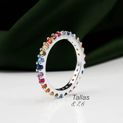 Anillo en plata ley 925 con baño en Rodio