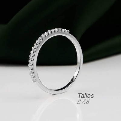 Anillo en plata ley 925 con baño en Rodio