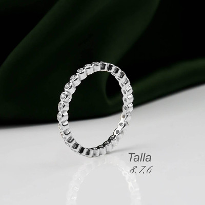 Anillo en plata ley 925 con baño en Rodio