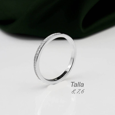 Anillo en plata ley 925 con baño en Rodio