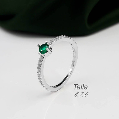 Anillo en plata ley 925 con baño en Rodio