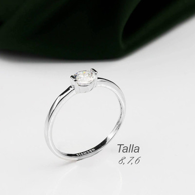 Anillo en plata ley 925 con baño en Rodio