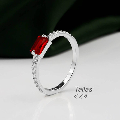 Anillo en plata ley 925 con baño en Rodio
