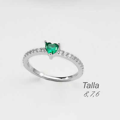 Anillo en plata ley 925 con baño en Rodio