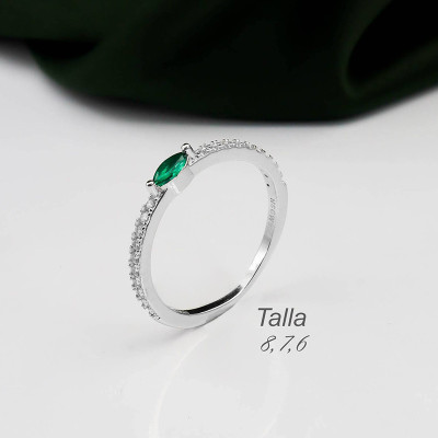 Anillo en plata ley 925 con baño en Rodio