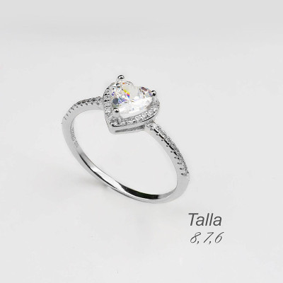Anillo en plata ley 925 con baño en Rodio