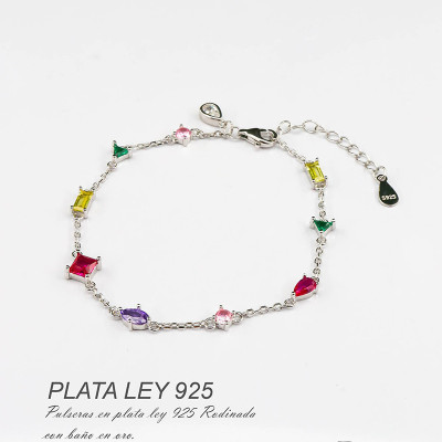 Pulsera en Plata Ley 925 con baño en Rodio
