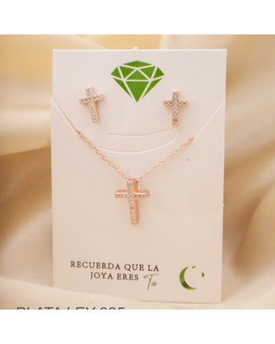 Set En Plata Ley 925 Cruz