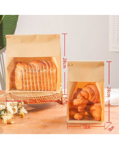 Bolsa para pan con ventanas calibre 8 paquete x 50