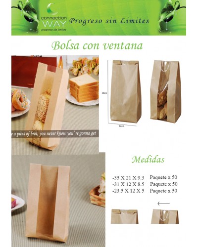 Bolsa para pan paquete x 50