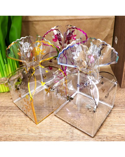 Caja de acetato florero cuadrado paquete x 50 (10x10x6.5)