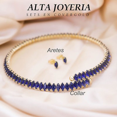 Collar de circones azul