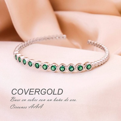 Pulsera de aro puntos verdes