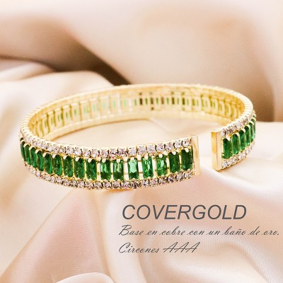 Pulsera de circon Baguette verde