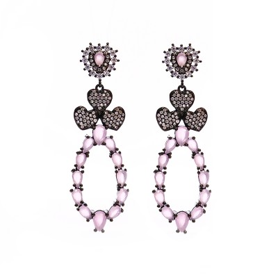 Aretes de colgantes de marquise palo rosa