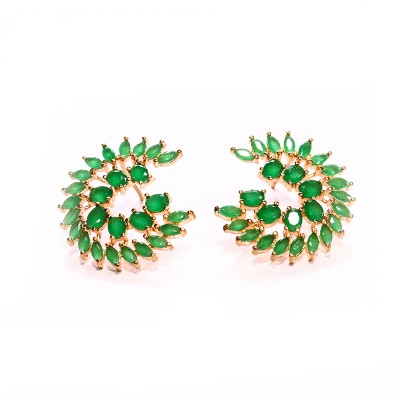 Aretes Arbusto De Marquise verde