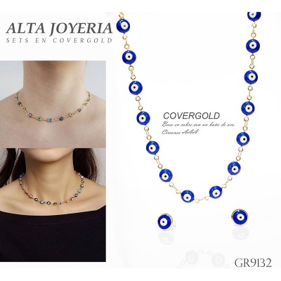 Collar ojo turco azul covergold