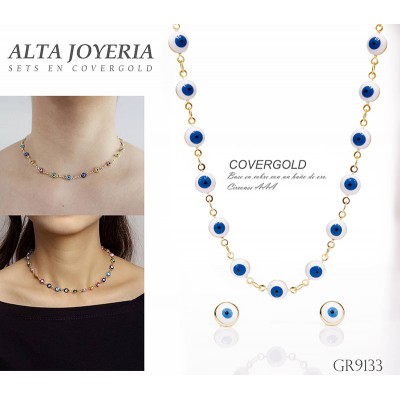 Collar ojo turco blanco covergold