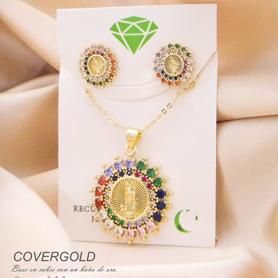 Collar de virgen de Guadalupe multicolor