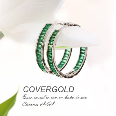 Candongas de circones verdes Covergold