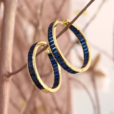 Candongas de circones Azules Covergold
