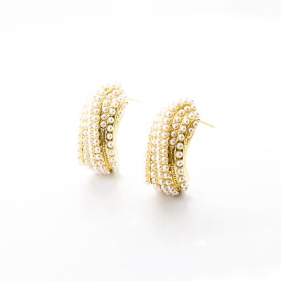 Aretes en covergold con perla