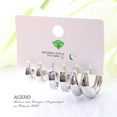 Set de candongas en acero