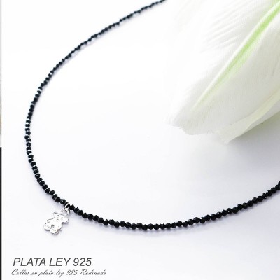 Collar de Onix nano faceteada en plata ley 925