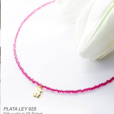Collar de cuarzo nano faceteada en plata ley 925