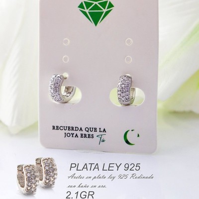 Mini candognas rosadas en plata ley 925 GR 2.1