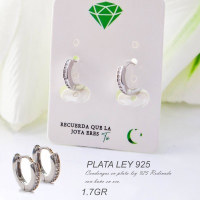 Candongas en plata ley 925 GR 1.7
