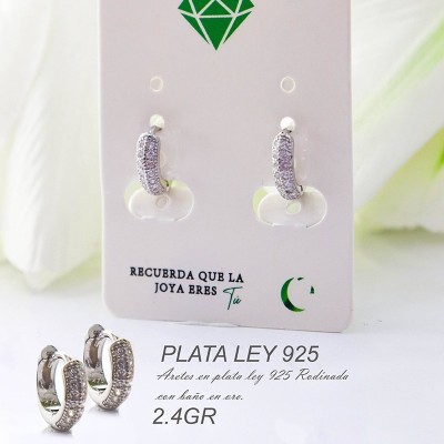 Candongas en plata ley 925 GR 2.4